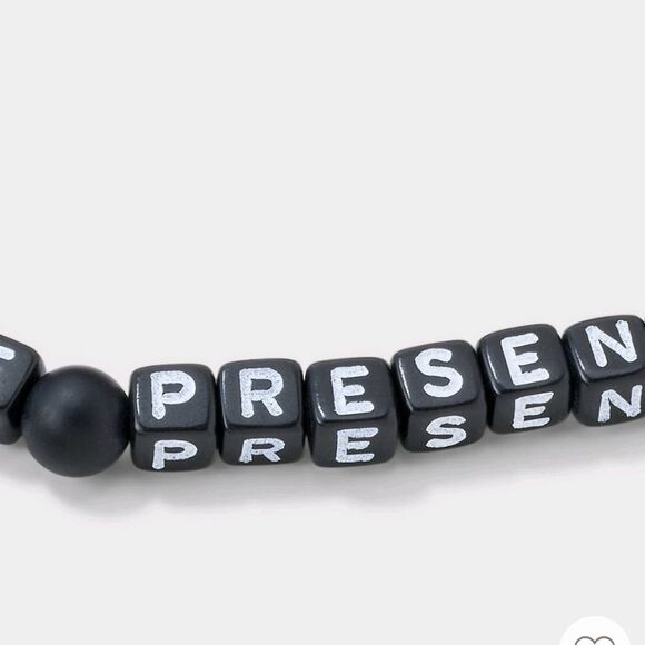 Little Words Project "Be Present" Beaded Bracelet- Black - Picture 5 of 8
